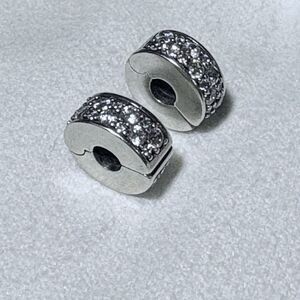 (Pair) PANDORA Sterling Silver Shining Elegance Clear CZ Clips 791817CZ